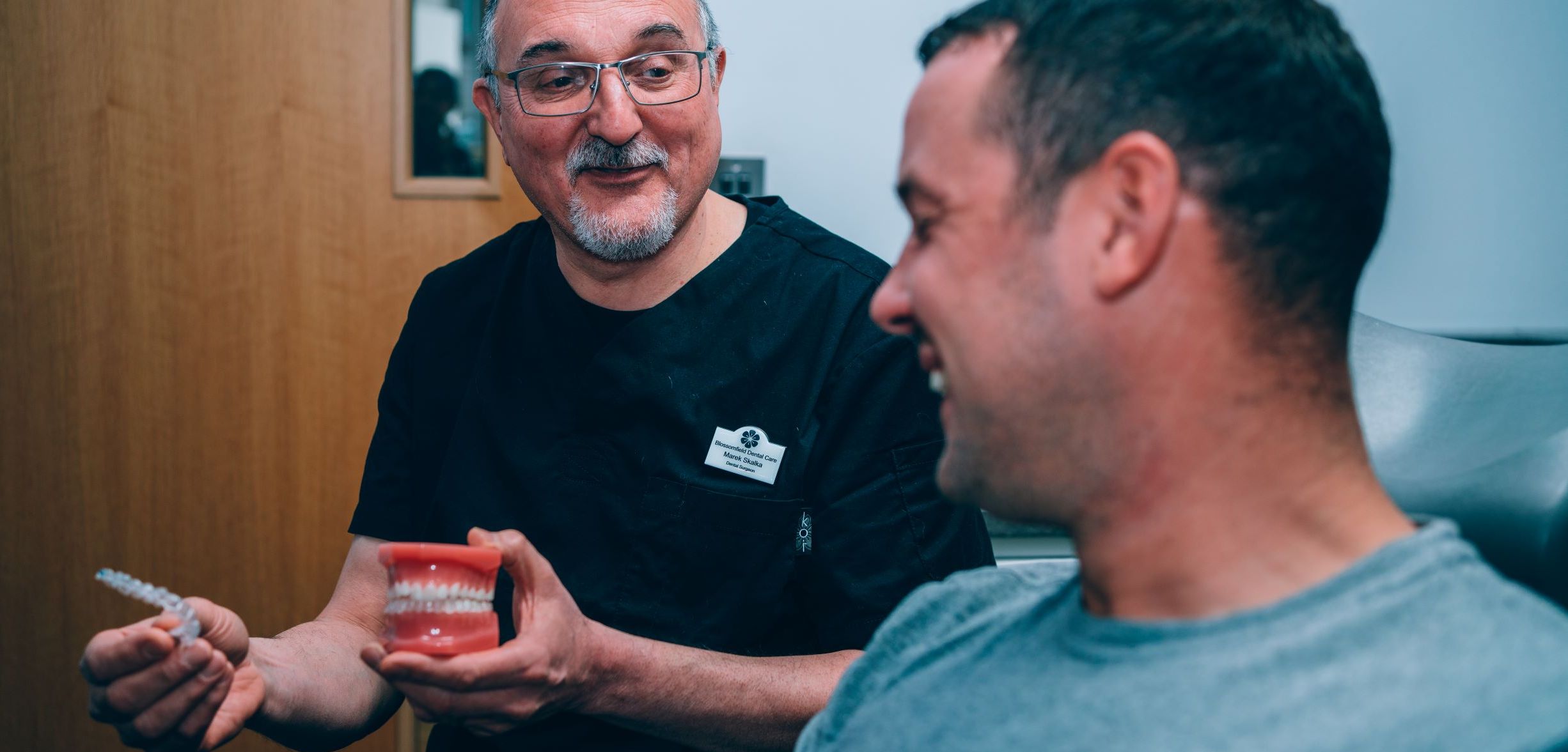 Invisalign clear aligners.